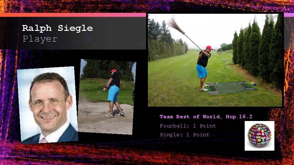 Ralph Siegle Player Team Rest of World, Hcp 16. 2 Fourball: 1 Point Single: