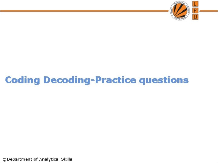 Coding Decoding-Practice questions 