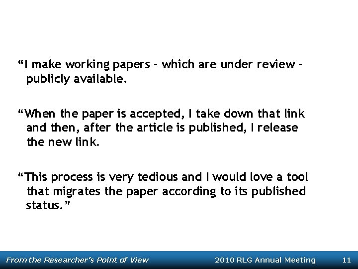 “I make working papers - which are under review publicly available. “When the paper