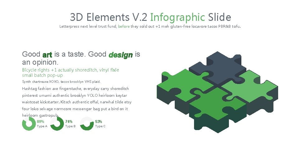 3 D Elements V. 2 Infographic Slide Letterpress next level trust fund, before they