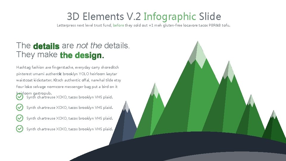 3 D Elements V. 2 Infographic Slide Letterpress next level trust fund, before they