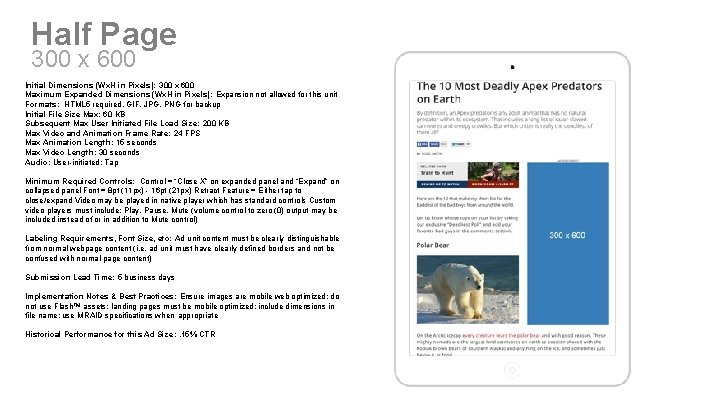 1 Digital Ad Products Menu Specs Table Of