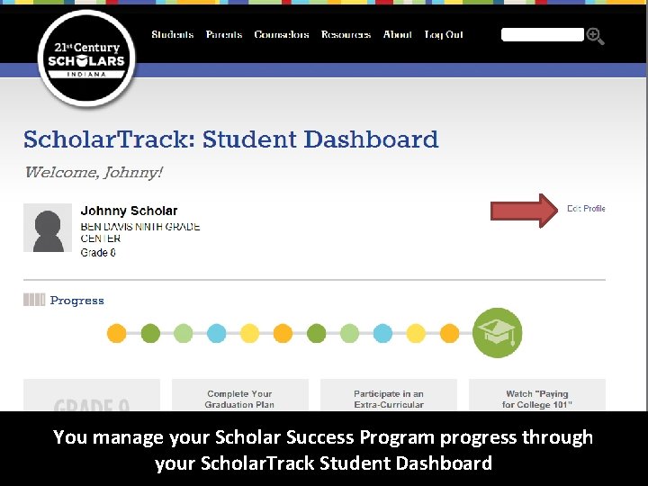 Edit. You yourmanage profile your to update Scholar your Success contact Program information. progress