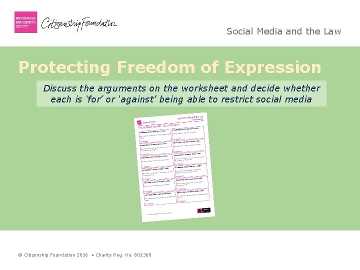 Social Media and the Law Protecting Freedom of Expression Discuss the arguments on the