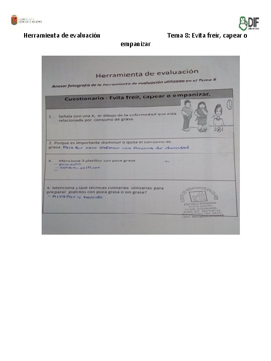 Herramienta de evaluación Tema 8: Evita freír, capear o empanizar 