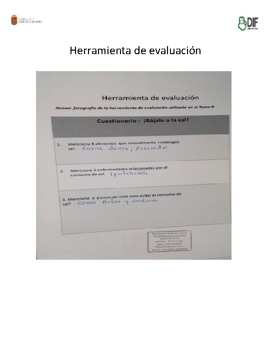 Herramienta de evaluación 