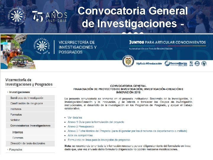 Convocatoria General de Investigaciones 2020 