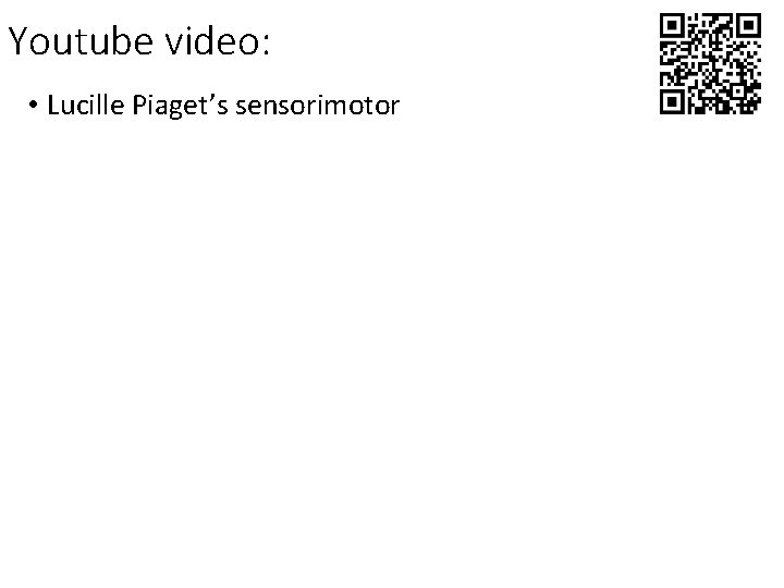 Youtube video: • Lucille Piaget’s sensorimotor 