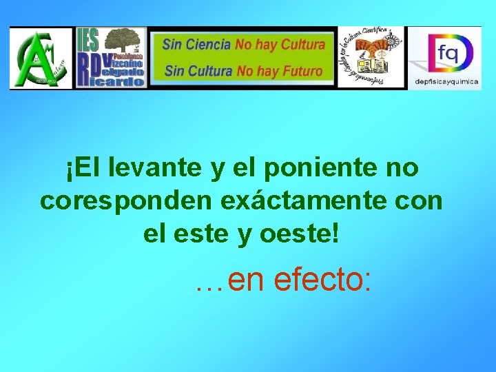 ¡El levante y el poniente no coresponden exáctamente con el este y oeste! …en