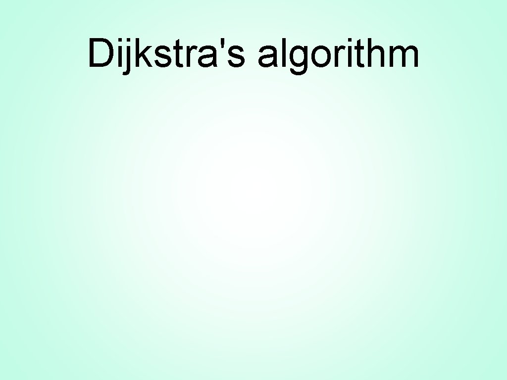 Dijkstra's algorithm 