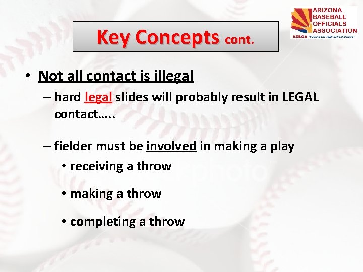 Key Concepts cont. • Not all contact is illegal – hard legal slides will Key Concepts cont. • Not all contact is illegal – hard legal slides will