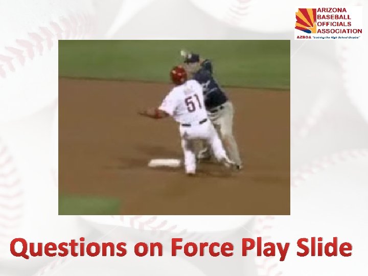 Questions on Force Play Slide Questions on Force Play Slide