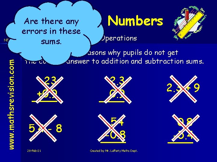 www. mathsrevision. com N 5 Num Are there any Decimal Numbers errors in these