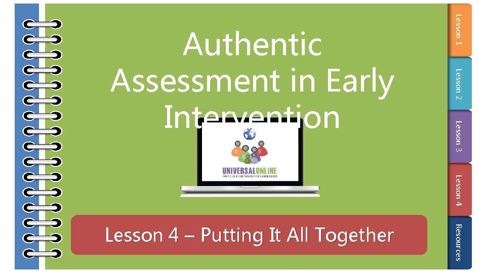 Lesson 1 Lesson 2 Lesson 3 Authentic Assessment in Early Intervention Lesson 4 Resources