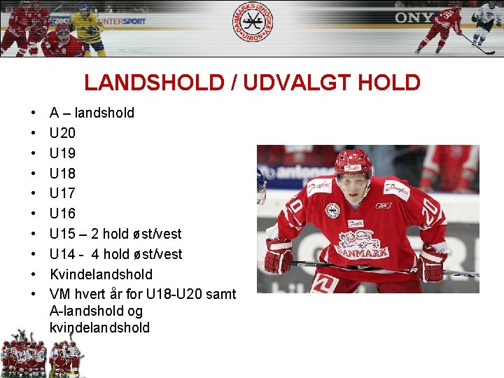 LANDSHOLD / UDVALGT HOLD • • • A – landshold U 20 U 19