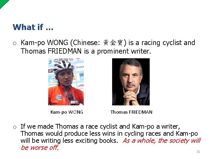 What if … o Kam-po WONG (Chinese: 黃金寶) is a racing cyclist and Thomas