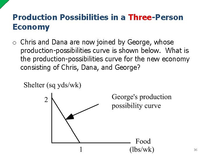 Production Possibilities in a Three-Person Economy o Chris and Dana are now joined by