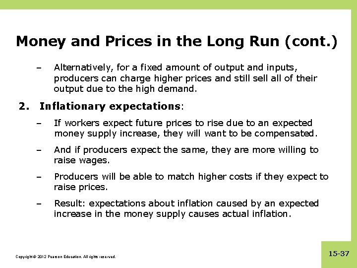 Money and Prices in the Long Run (cont. ) – Alternatively, for a fixed