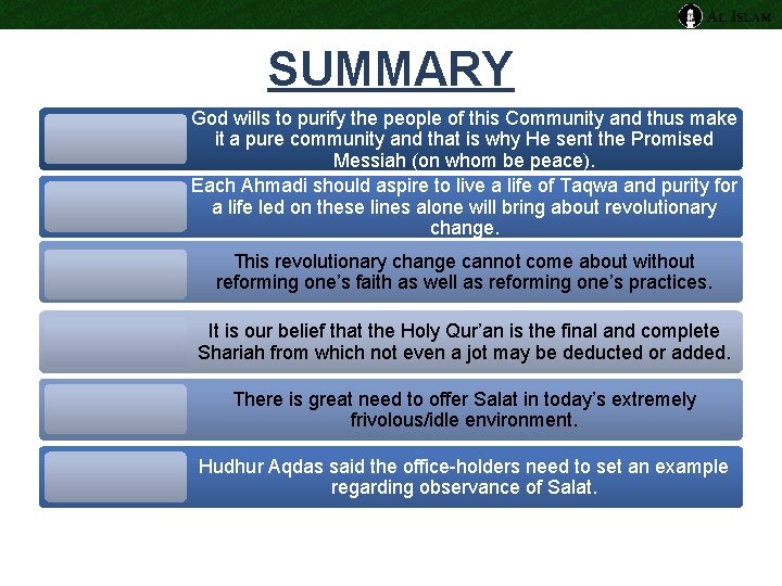 SUMMARY God wills to purify the people of this Community and thus make it SUMMARY God wills to purify the people of this Community and thus make it