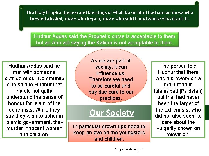 The Holy Prophet (peace and blessings of Allah be on him) had cursed those The Holy Prophet (peace and blessings of Allah be on him) had cursed those