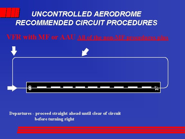 UNCONTROLLED AERODROME RECOMMENDED CIRCUIT PROCEDURES 09 Departures - proceed straight ahead until clear of