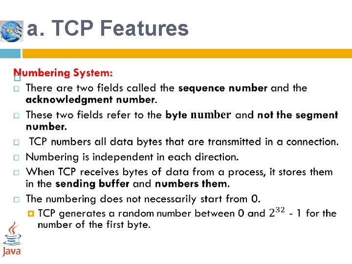 a. TCP Features 