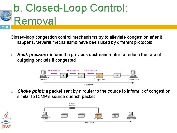 b. Closed-Loop Control: Removal 24 -46 Closed-loop congestion control mechanisms try to alleviate congestion