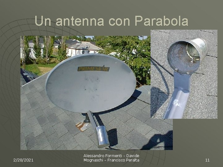 Un antenna con Parabola 2/28/2021 Alessandro Formenti - Davide Mognaschi - Francisco Peralta 11