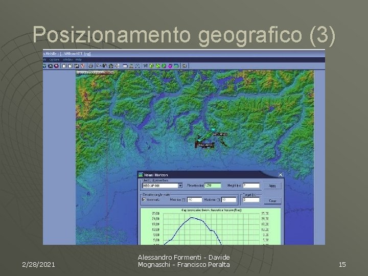 Posizionamento geografico (3) 2/28/2021 Alessandro Formenti - Davide Mognaschi - Francisco Peralta 15 