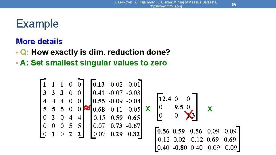 J. Leskovec, A. Rajaraman, J. Ullman: Mining of Massive Datasets, http: //www. mmds. org