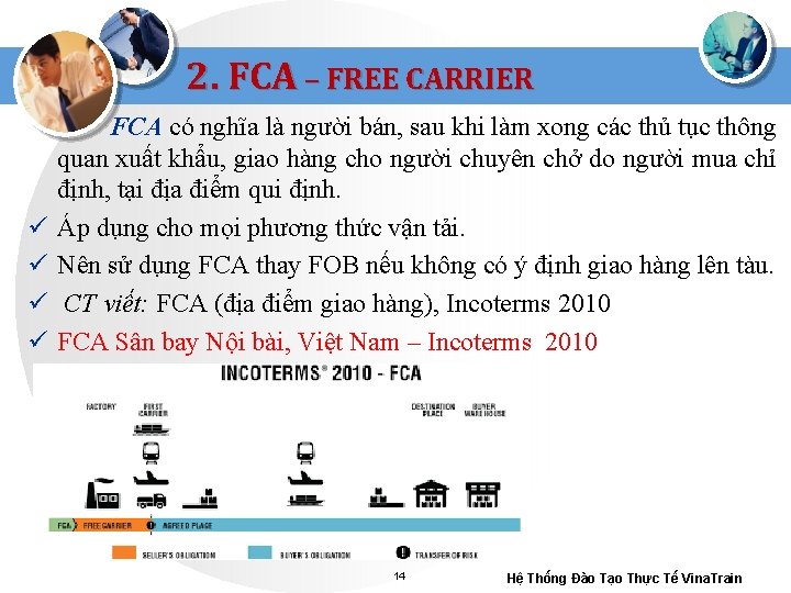 2. FCA – FREE CARRIER ü ü FCA có nghĩa là người bán, sau