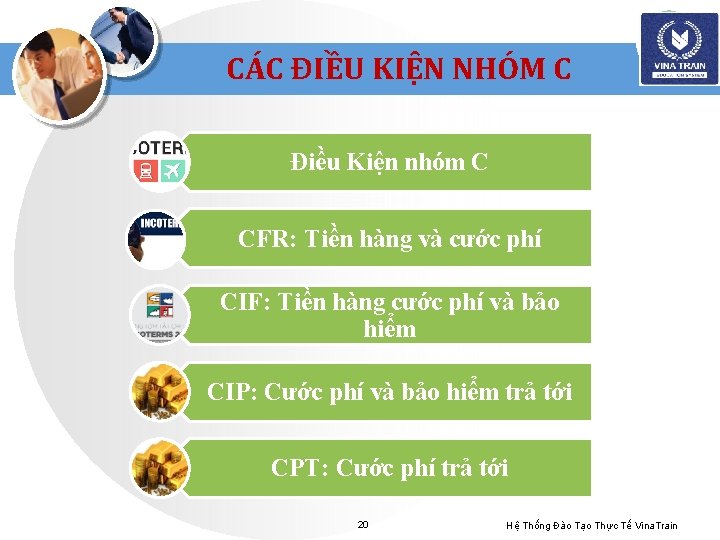 CÁC ĐIỀU KIỆN NHÓM C Điều Kiện nhóm C CFR: Tiền hàng và cước