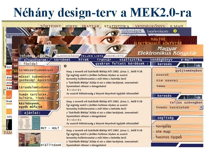 Néhány design-terv a MEK 2. 0 -ra 