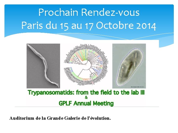 Prochain Rendez-vous Paris du 15 au 17 Octobre 2014 Auditorium de la Grande Galerie