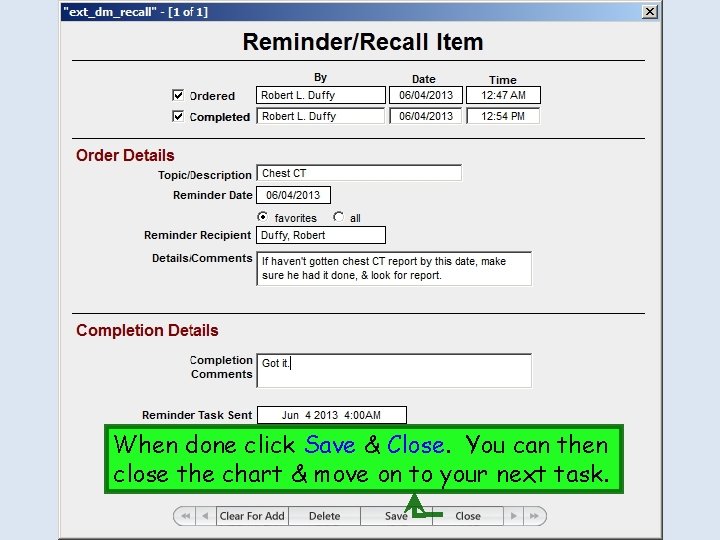 When done click Save & Close. You can then close the chart & move