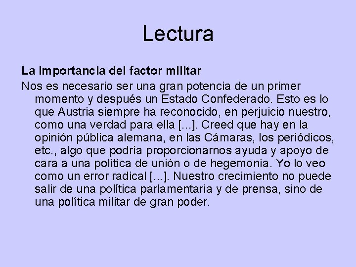 Lectura La importancia del factor militar Nos es necesario ser una gran potencia de Lectura La importancia del factor militar Nos es necesario ser una gran potencia de