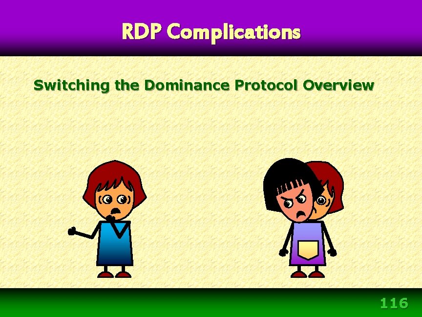 RDP Complications Switching the Dominance Protocol Overview 116 RDP Complications Switching the Dominance Protocol Overview 116