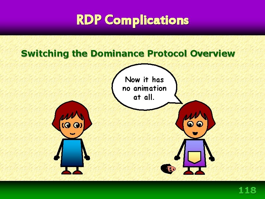 RDP Complications Switching the Dominance Protocol Overview Now it has no animation at all. RDP Complications Switching the Dominance Protocol Overview Now it has no animation at all.