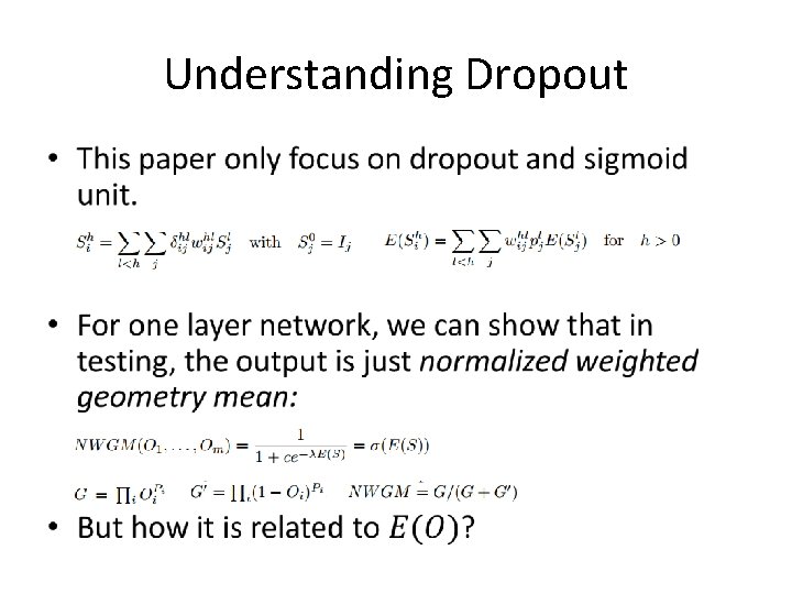 Head First Dropout Naiyan Wang Outline Introduction to