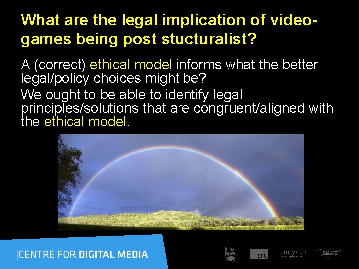 What are the legal implication of videogames being post stucturalist? A (correct) ethical model