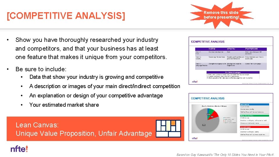 Remove this slide before presenting! [COMPETITIVE ANALYSIS] • Show you have thoroughly researched your