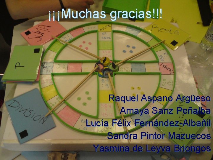 ¡¡¡Muchas gracias!!! Raquel Aspano Argüeso Amaya Sanz Peñalba Lucía Félix Fernández-Albañil Sandra Pintor Mazuecos