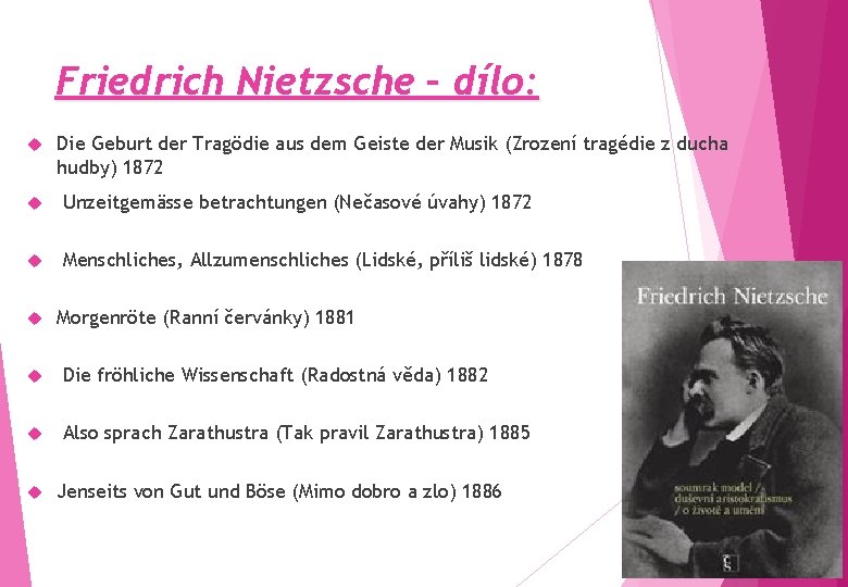 Friedrich Nietzsche – dílo: Die Geburt der Tragödie aus dem Geiste der Musik (Zrození