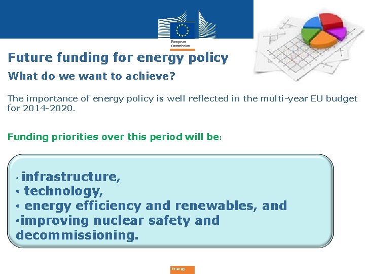 Future funding for energy policy What do we want to achieve? The importance of