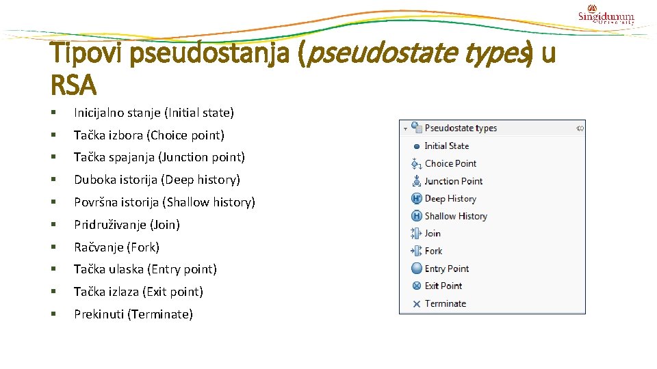 Tipovi pseudostanja (pseudostate types) u RSA § Inicijalno stanje (Initial state) § Tačka izbora