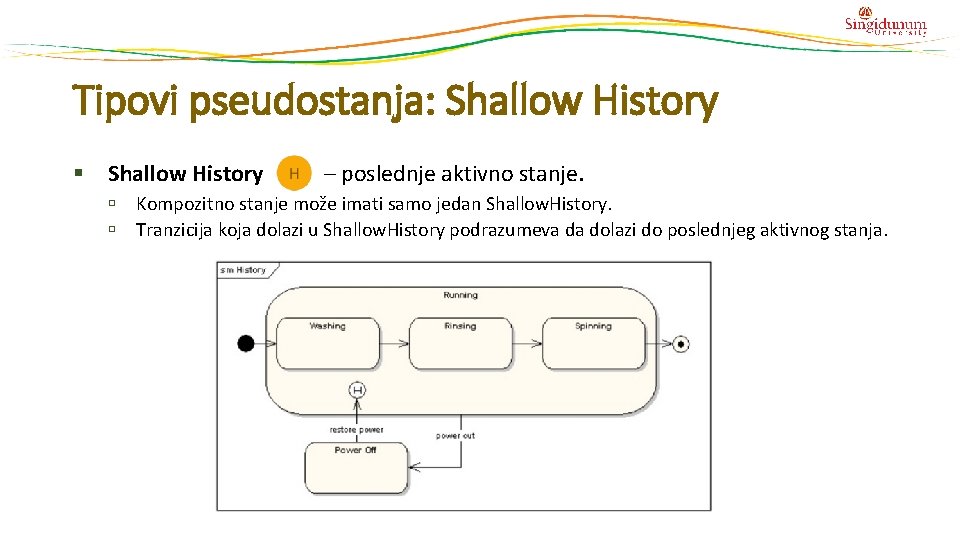 Tipovi pseudostanja: Shallow History § Shallow History – poslednje aktivno stanje. Kompozitno stanje može