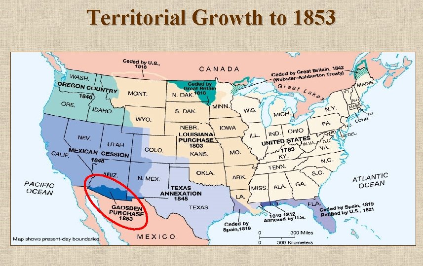 Territorial Growth to 1853 