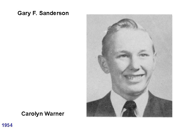 Gary F. Sanderson Carolyn Warner 1954 