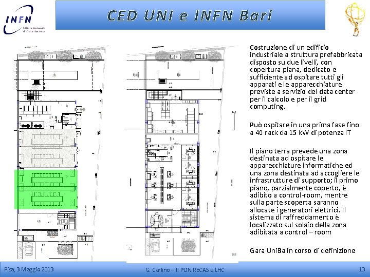 CED UNI e INFN Bari Pisa, 3 Maggio 2013 G. Carlino – Il PON