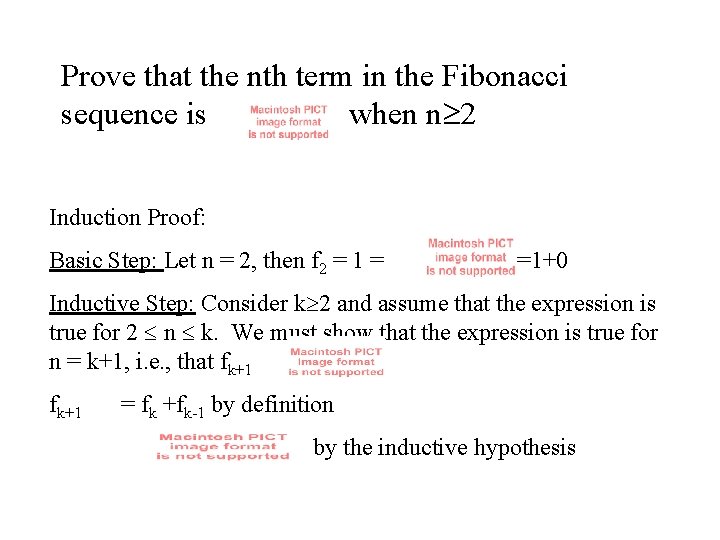 Prove that the nth term in the Fibonacci sequence is when n 2 Induction